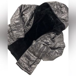 Andrew Marc Metallic / Fur Puffer Coat - Like New